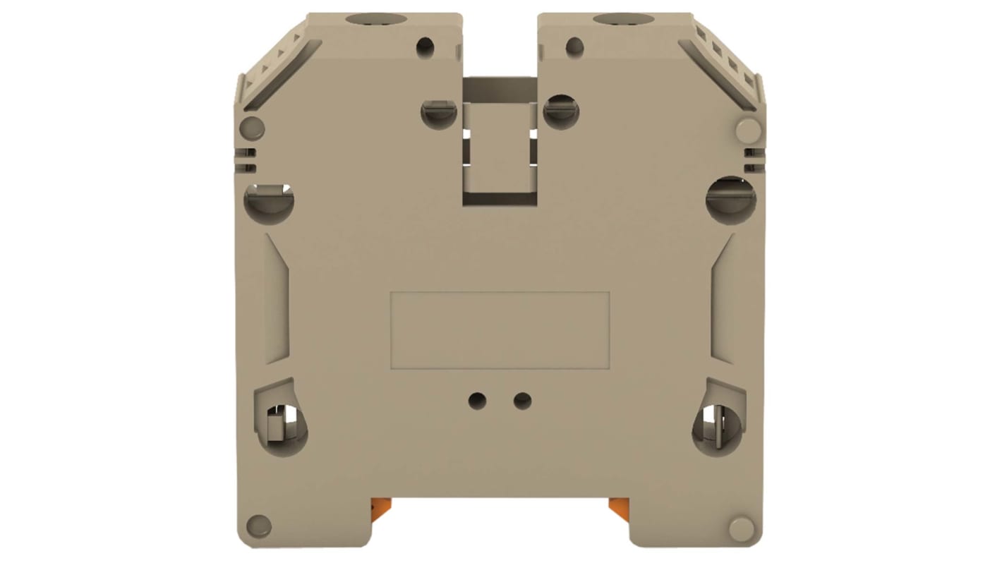 RS PRO Beige Feed Through Terminal Block, Double-Level, Screw Termination