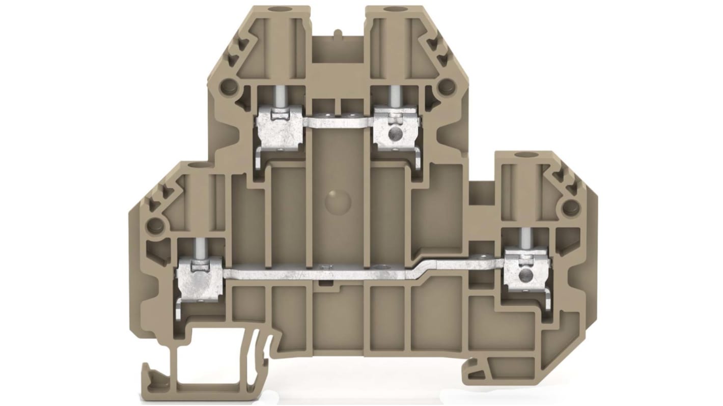 Morsettiera passante RS PRO, Beige, livello Doppio, 20 (CSA) A, 20 (UL) A, 32 (IEC) A