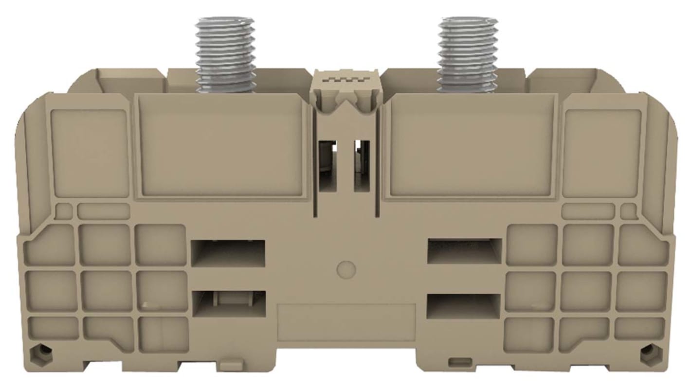 RS PRO Bolzenklemme Zweifach Beige, 1 kV / 500 (UL) A, 510 (CSA) A, 520 (IEC) A, Schraubanschluss