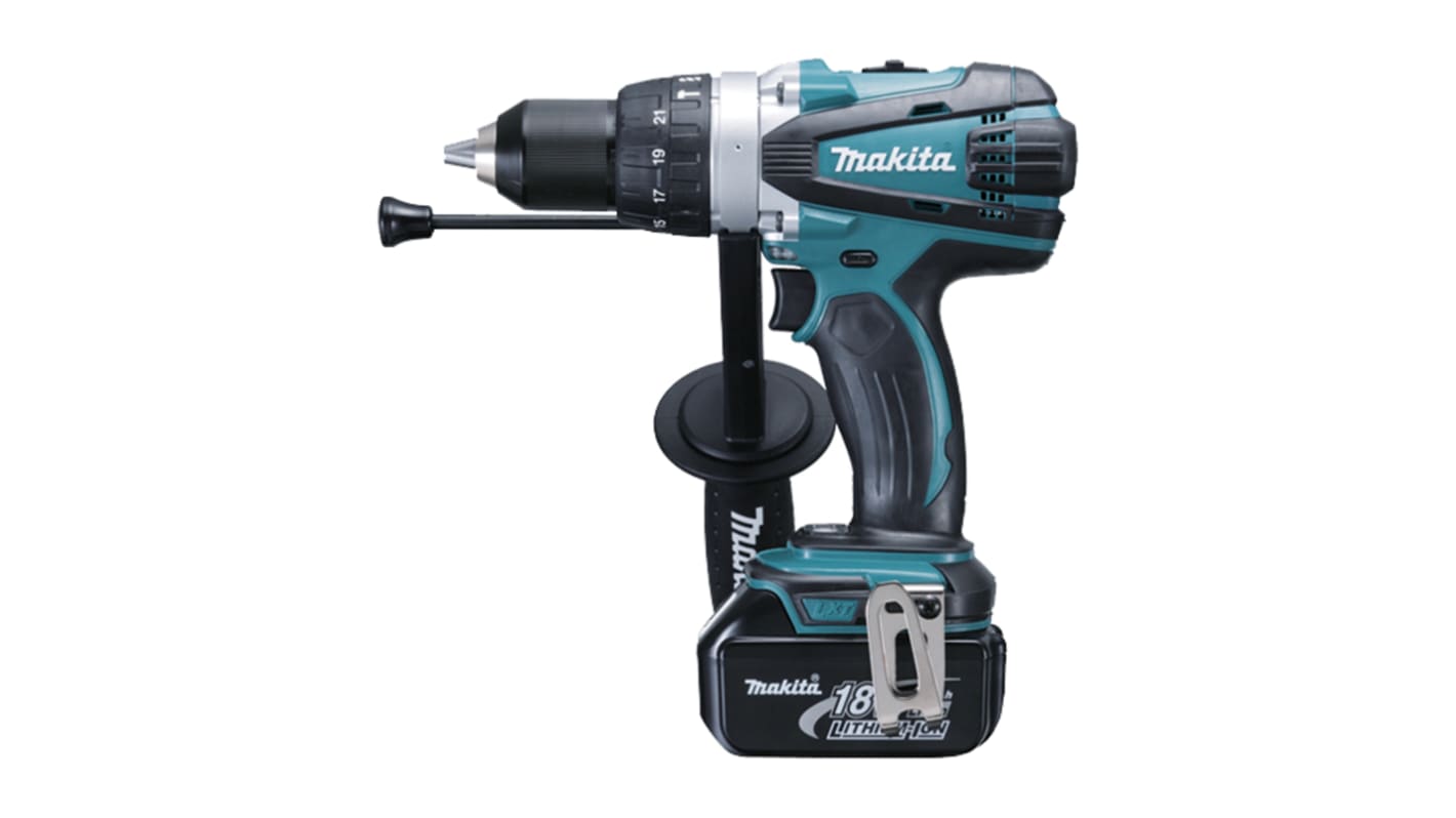 Makita DHP Keyless 18V Cordless Drill Driver, Type G - British 3-Pin