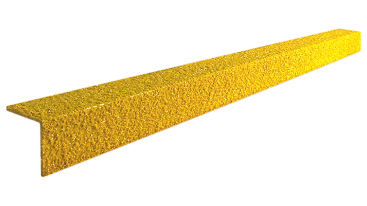 Coba Europe Yellow Stair Nosing Glass Fibre Reinforced Plastic, Silicone Carbide Edge Protection, Solid Finish 1mm x 55