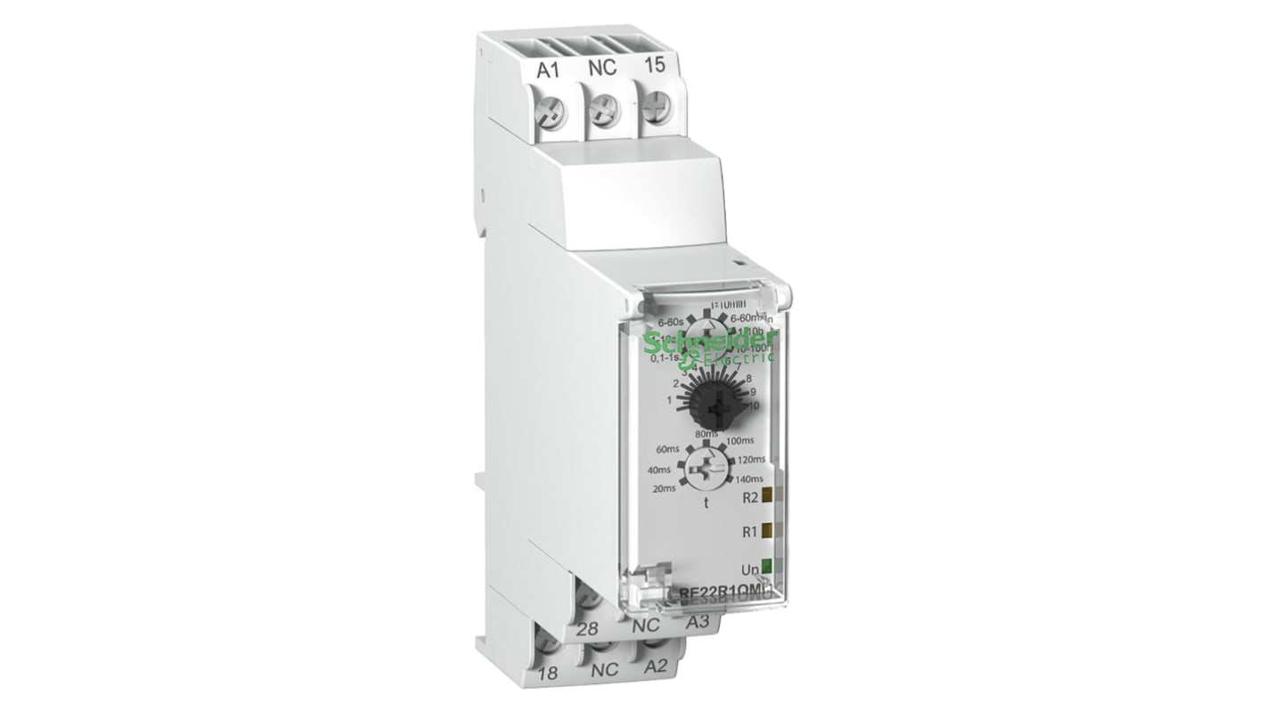 Schneider Electric Harmony Time Series DIN Rail Mount Timer Relay, 230 → 240V ac, 2-Contact, 0.1 s →