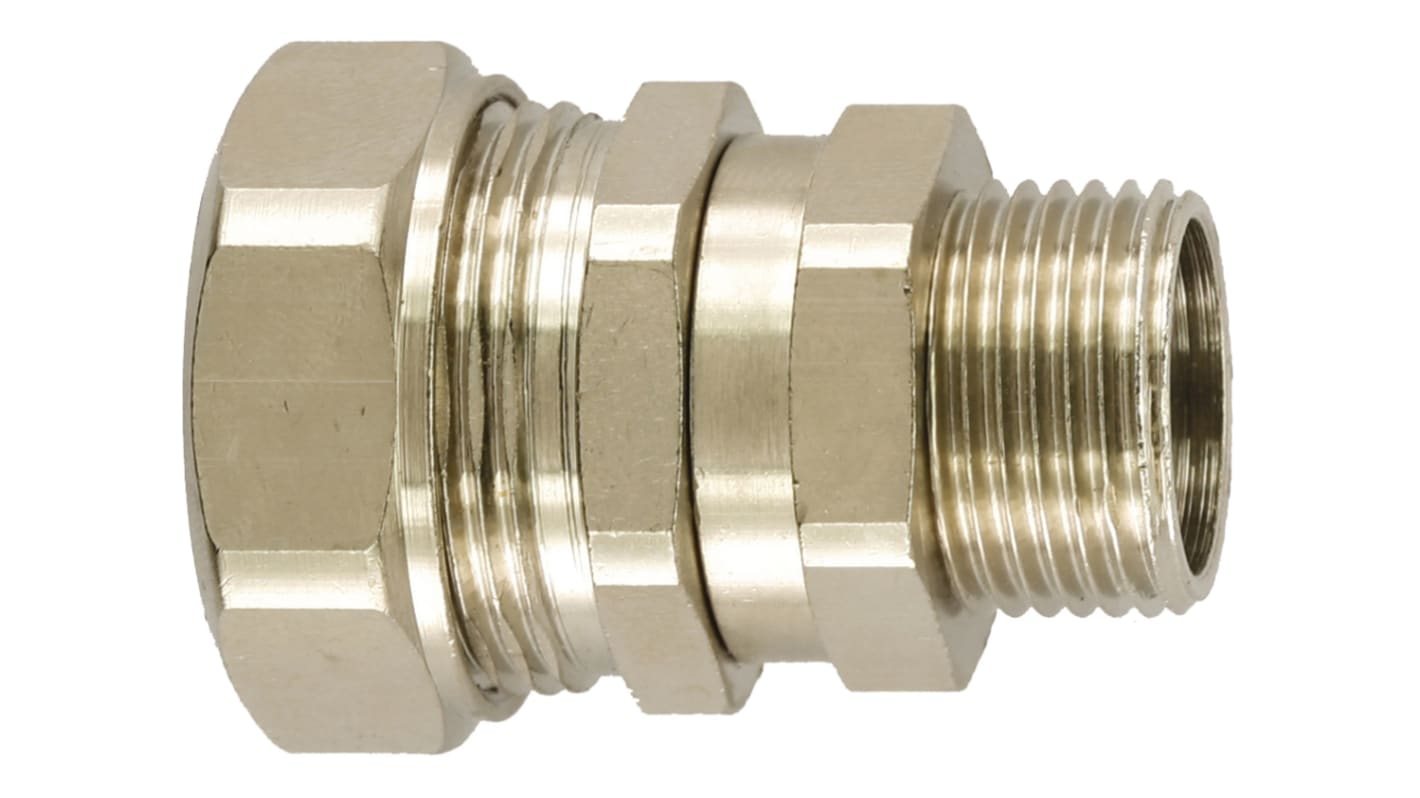 Flexicon Straight, Swivel, Conduit Fitting, 12mm Nominal Size, M16, Nickel Plated Brass