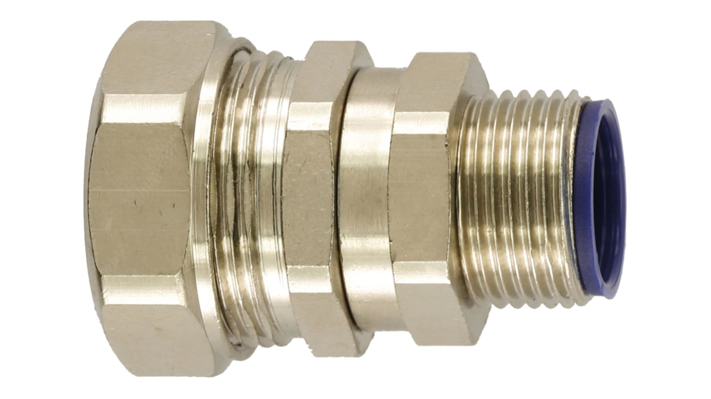 Raccord de gaine Flexicon série LTP M20, taille 20mm en Laiton nickelé, IP66, IP67, IP68, IP69K