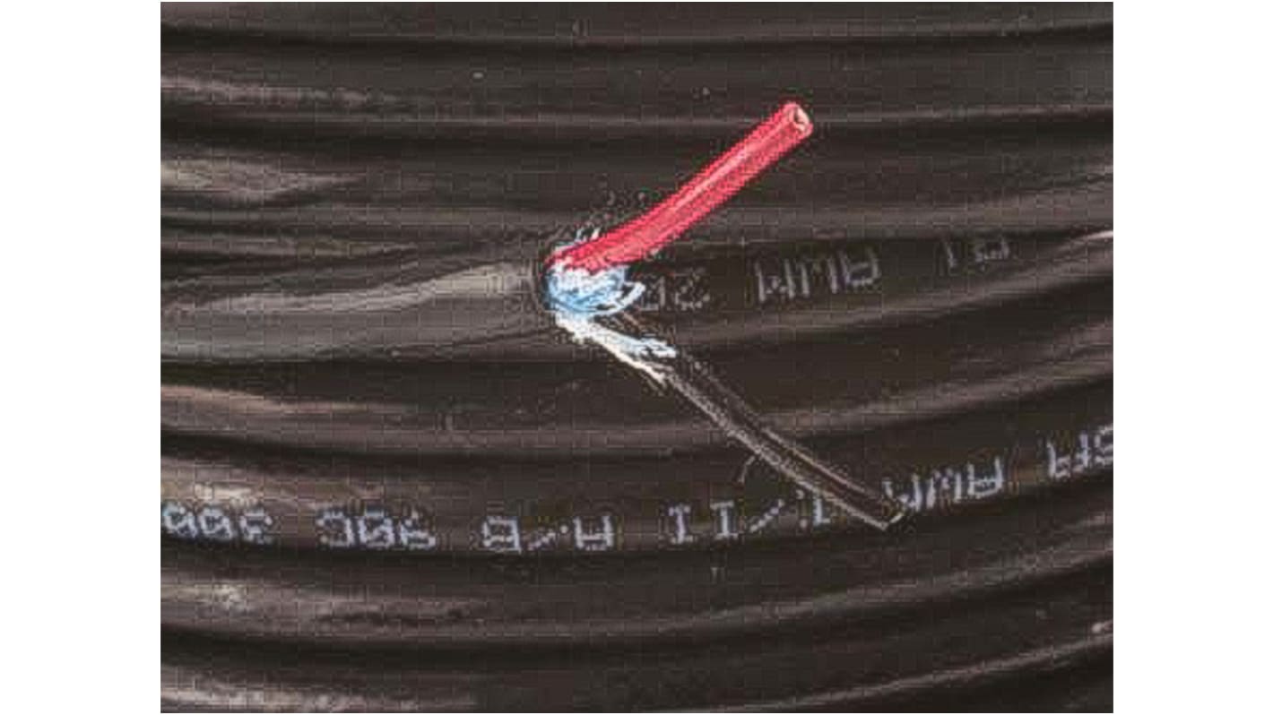 Câble de commande Alpha Wire Xtra-Guard 2 Performance Cable 300 V, 2 x 0,23 mm², 24 AWG, gaine PE Noir, 30m