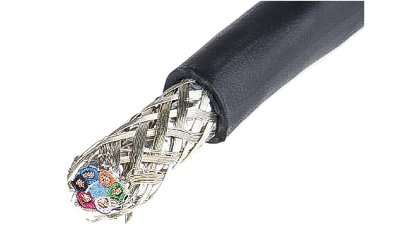 Alpha Wire Xtra-Guard 2 Performance Cable Datenkabel, 2-paarig 0,35 mm² Ø 6.6mm, Kupfergeflecht geschirmt TPU isoliert