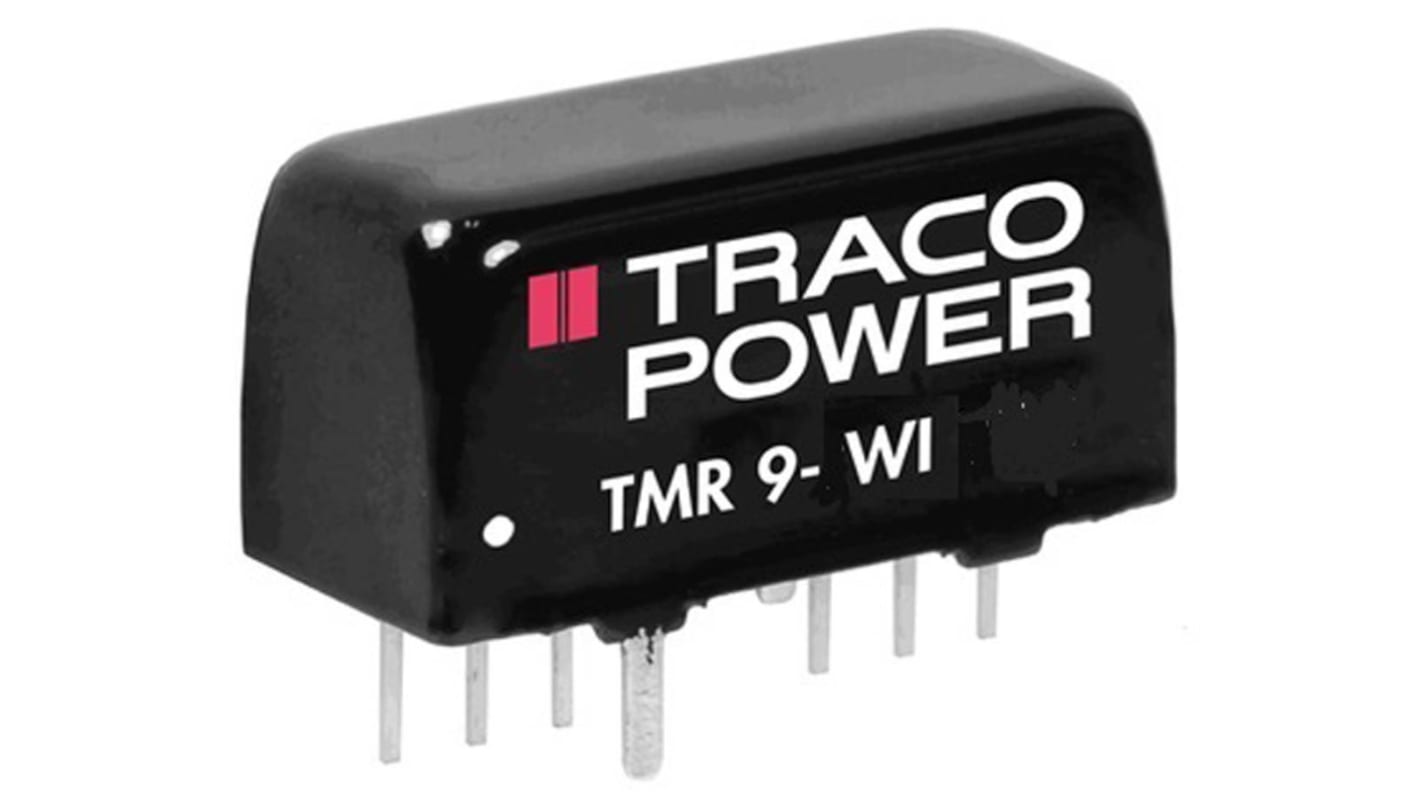TRACOPOWER TMR 9 WI DC-DC Converter, 15V dc/ 600mA Output, 18 → 75 V dc Input, 9W, Through Hole, +85°C Max Temp