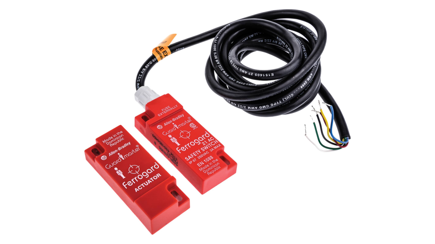 Guardmaster Ferrogard 440N 4m Kabel Berührungsloser Sicherheitsschalter aus ABS 250V ac, 2 Öffner / Schließer, Magnet