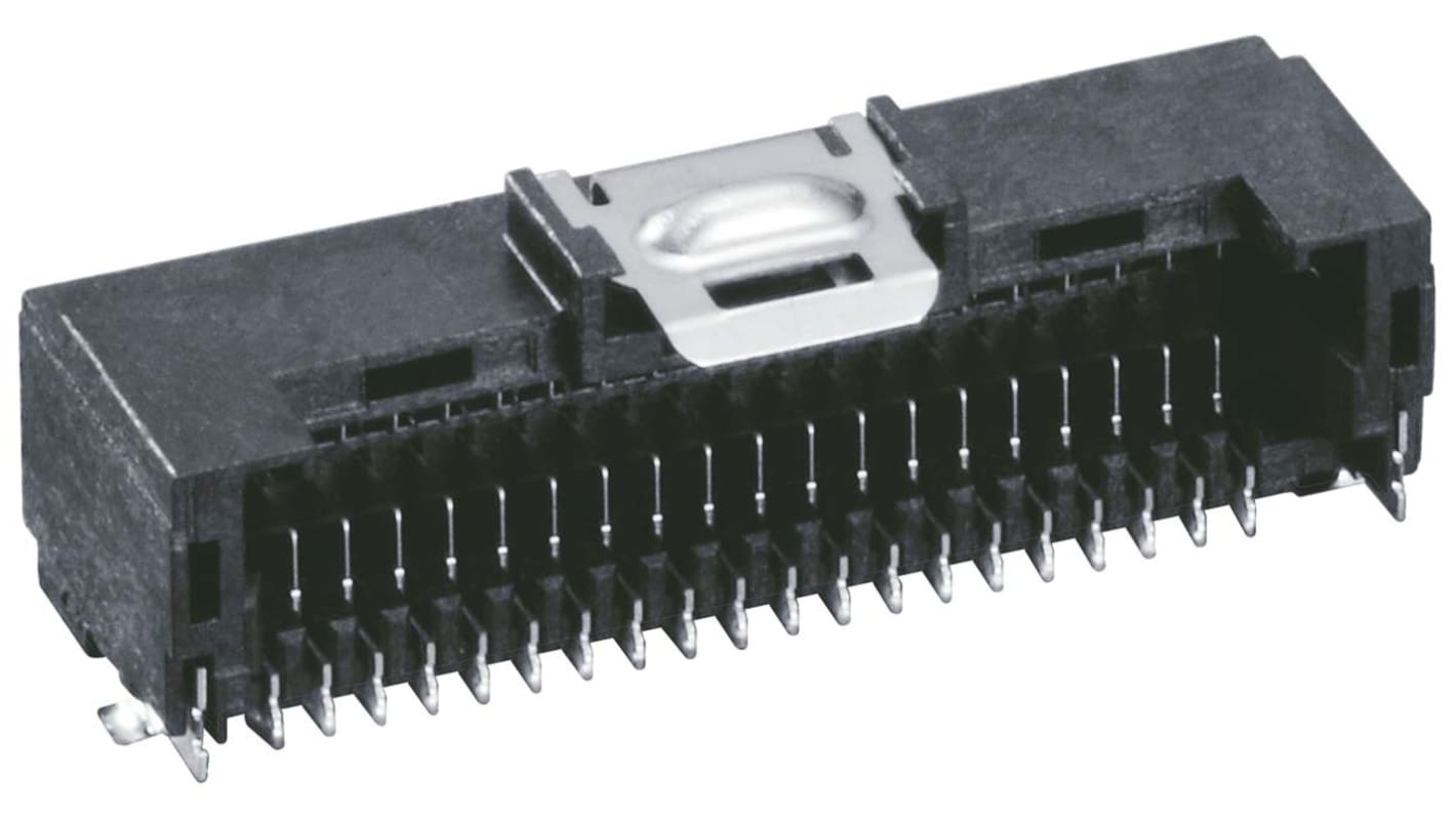 Hirose DF50 Series Right Angle Surface Mount PCB Header, 50 Contact(s), 1.0mm Pitch, 2 Row(s), Shrouded