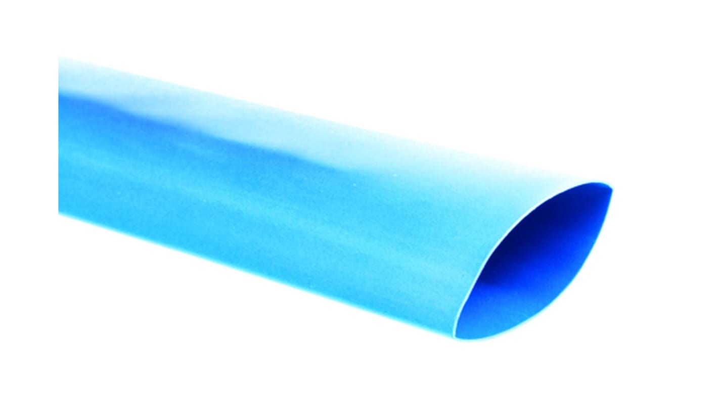 Gaine thermorétractable TE Connectivity, Dia. 19mm Bleu rétreint 2:1, 60m