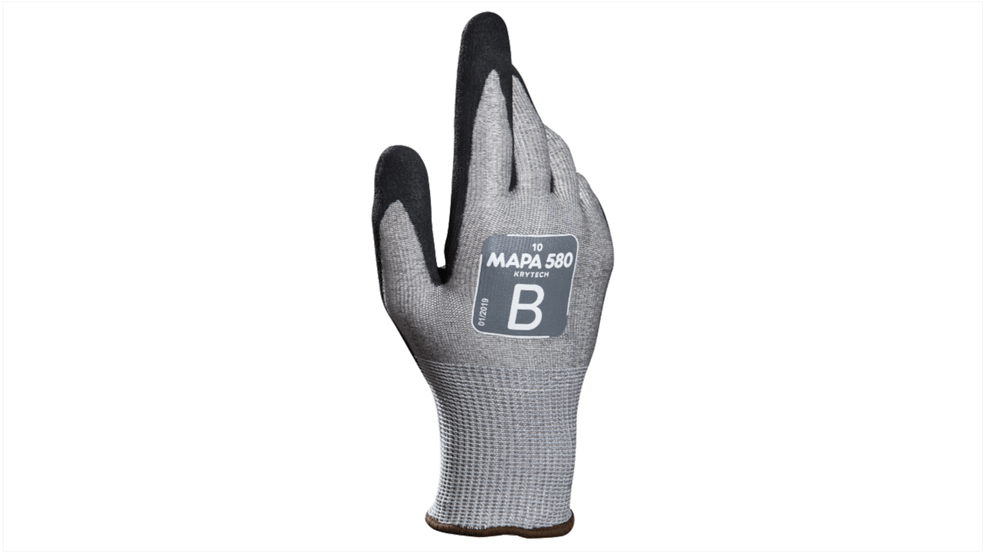 Mapa KRYTECH 580 SIZE 10 Grey HPPE Cut Resistant Work Gloves, Size 10, Nitrile Coating