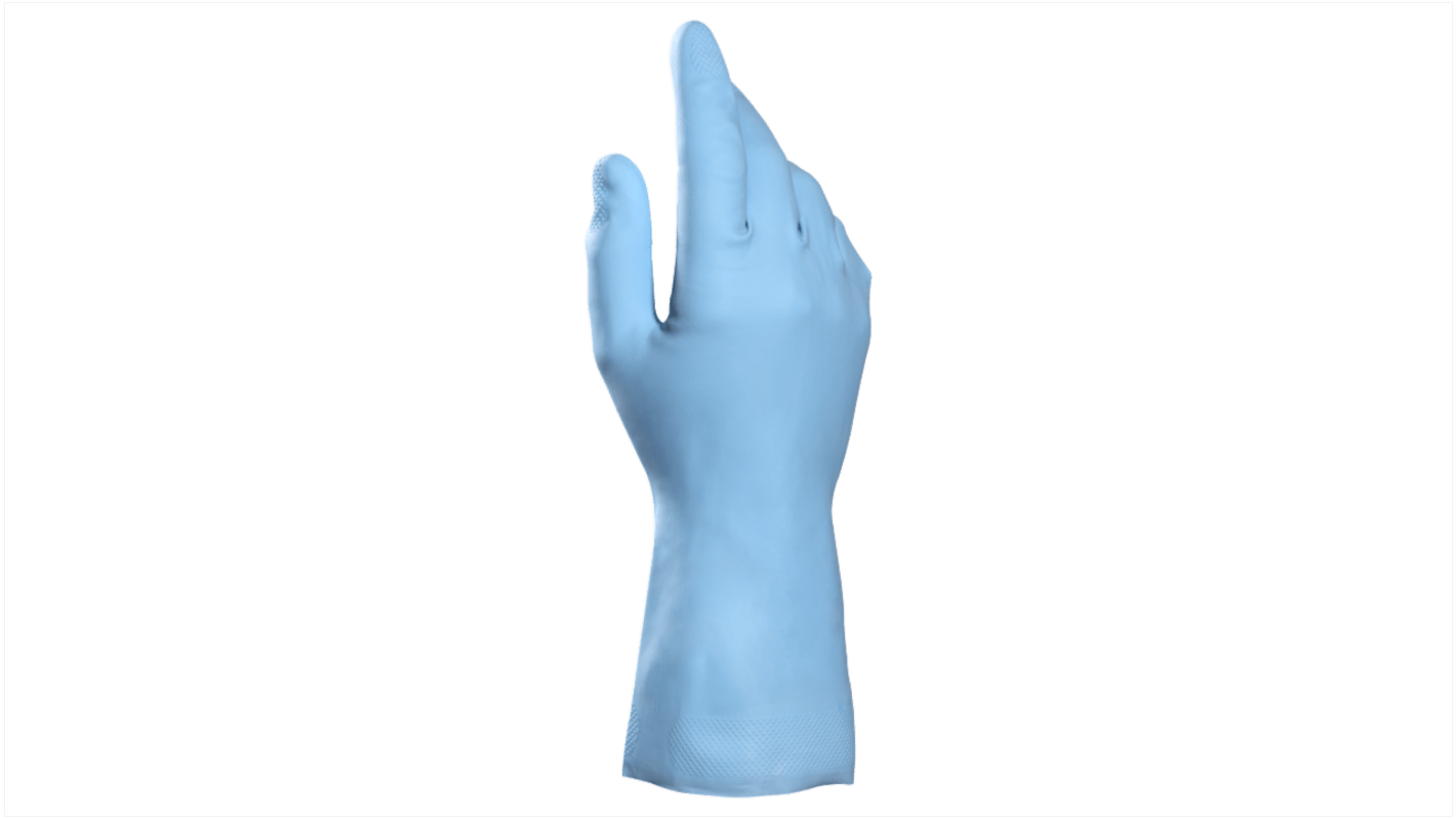 Mapa VITAL 117 Blue Latex Chemical Resistant Work Gloves, Size 8, Latex Coating