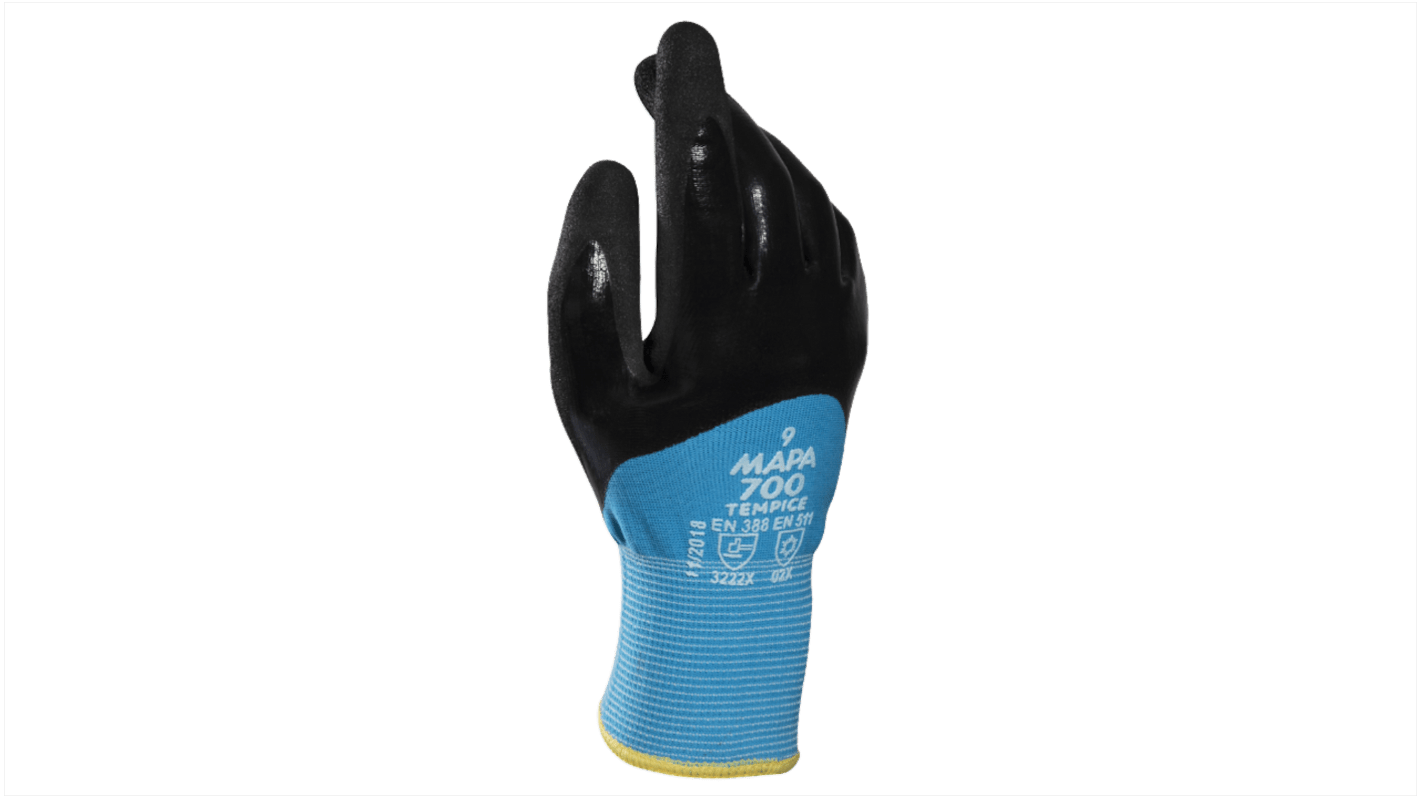 700 9 Mapa TEMPICE 700 Blue Nitrile Thermal Work Gloves, Size 9