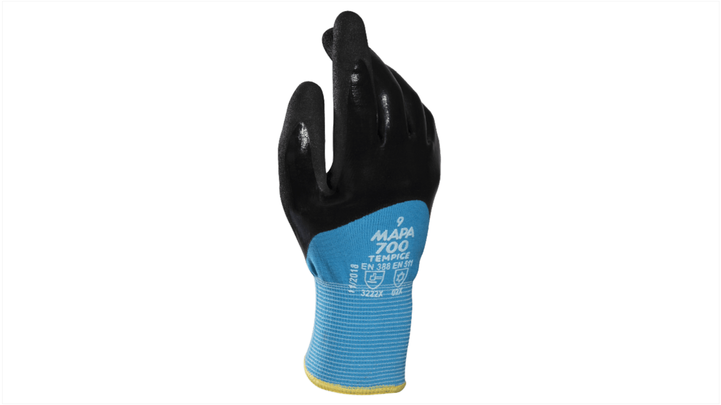 Mapa TEMP-ICE 700 Blue Nitrile Thermal Work Gloves, Size 10, Nitrile Coating