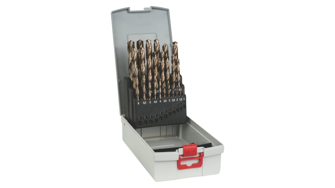2608587018 Bosch 25Piece Twist Drill Bit Set for Metal, 13mm Max