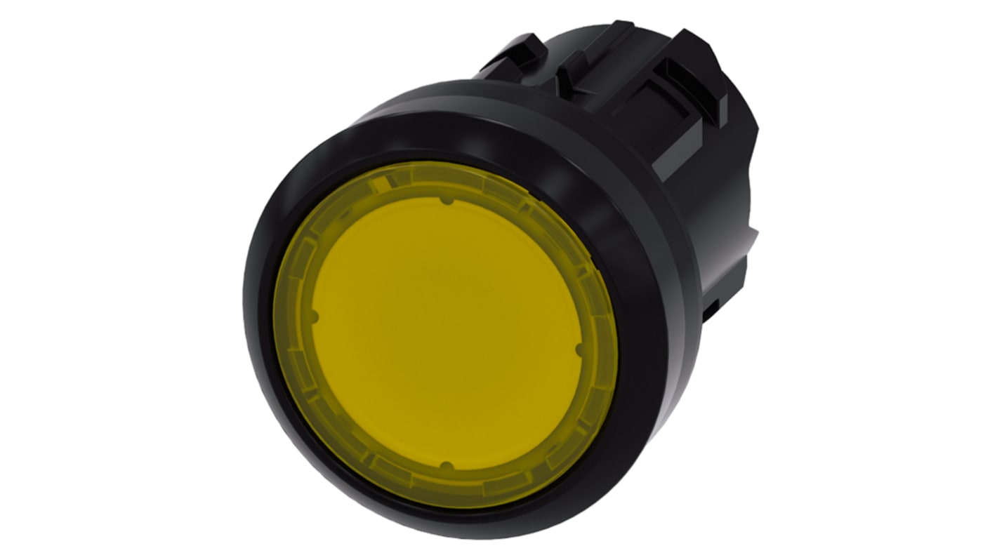 Cabezal de pulsador Siemens serie SIRIUS ACT, Ø 22mm, de color Amarillo, Momentáneo, IP66, IP67, IP69K