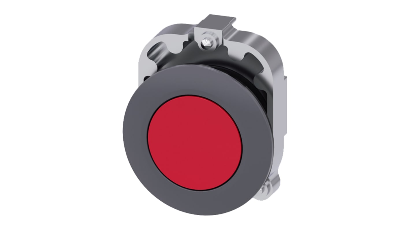 Cabezal de pulsador Siemens serie SIRIUS ACT, Ø 30mm, de color Rojo, Momentáneo, IP66, IP67, IP69K