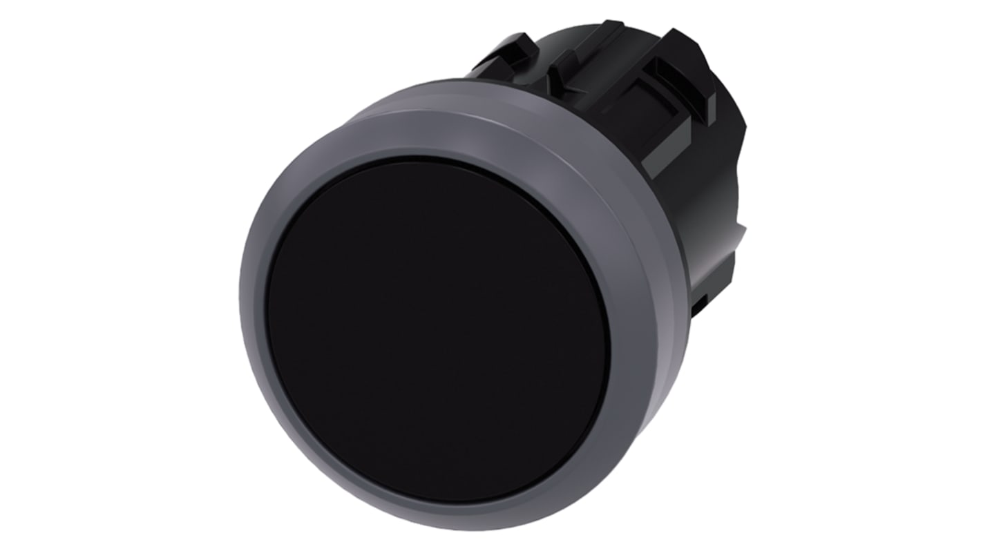 Siemens SIRIUS ACT Series Black Latching Push Button Head, 22mm Cutout, IP66, IP67, IP69K