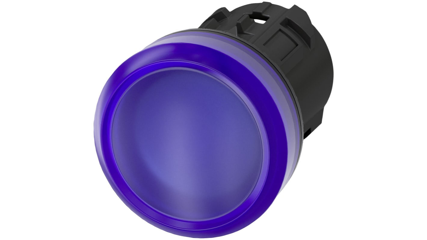 Tête de voyant lumineux Bleu Siemens, série SIRIUS ACT, diam. découpe 22mm, IP69K