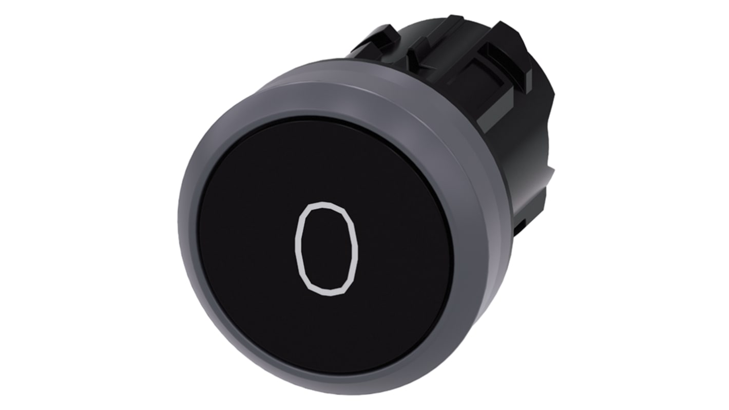 Siemens SIRIUS ACT Series Black Momentary Push Button Head, 22mm Cutout, IP66, IP67, IP69K