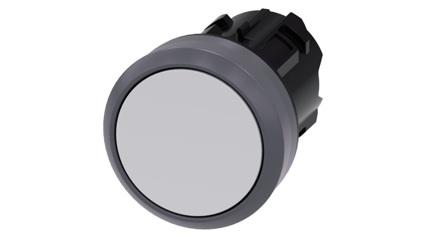 Cabezal de pulsador Siemens serie SIRIUS ACT, Ø 22mm, de color Blanco, Momentáneo, IP66, IP67, IP69K