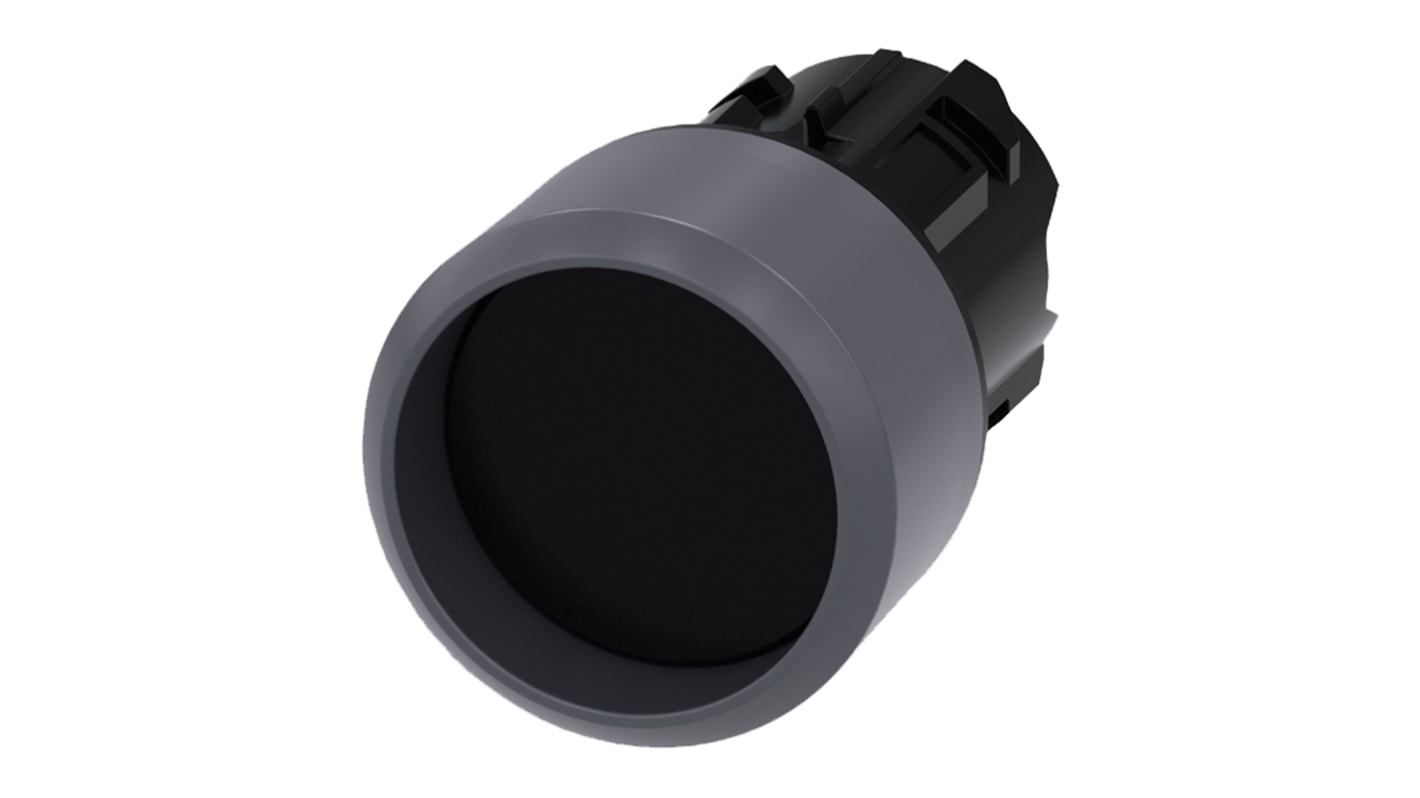 Cabezal de pulsador Siemens serie SIRIUS ACT, Ø 22mm, de color Negro, Momentáneo, IP66, IP67, IP69K