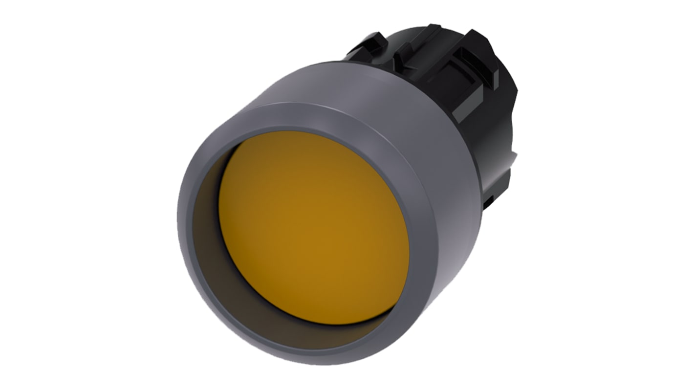 Siemens SIRIUS ACT Series Yellow Momentary Push Button Head, 22mm Cutout, IP66, IP67, IP69K