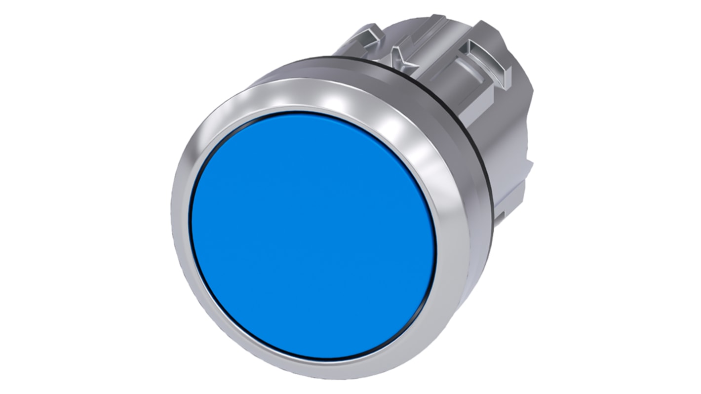 Siemens SIRIUS ACT Drucktastenkopf Ø 22mm, Blau Tastend Rund Metall, IP66