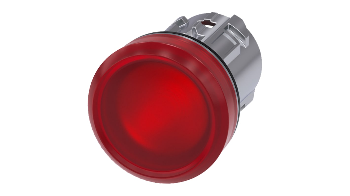 Tête de voyant lumineux Rouge Siemens, série SIRIUS ACT, diam. découpe 22mm, IP69K