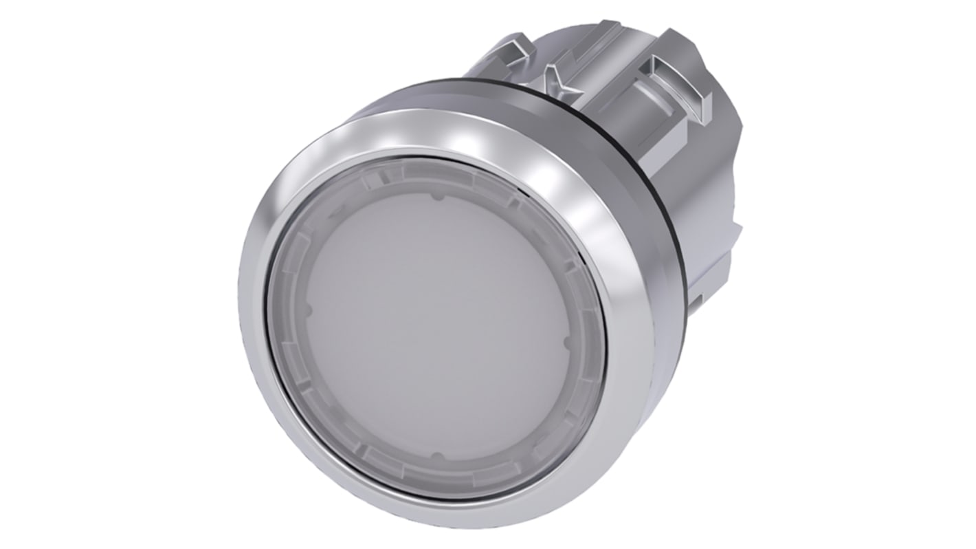 Cabezal de pulsador Siemens serie SIRIUS ACT, Ø 22mm, de color Blanco, Momentáneo, IP66, IP67, IP69K