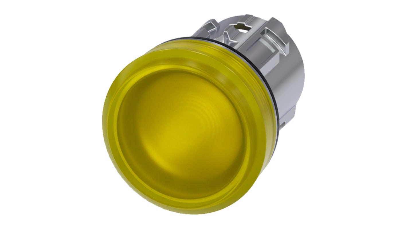 Tête de voyant lumineux Jaune Siemens, série SIRIUS ACT, diam. découpe 22mm, IP69K