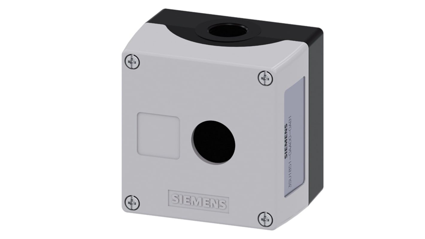 Boîtier de bouton-poussoir Siemens SIRIUS ACT, 1 découpe, en Métal Gris, Ø 22mm