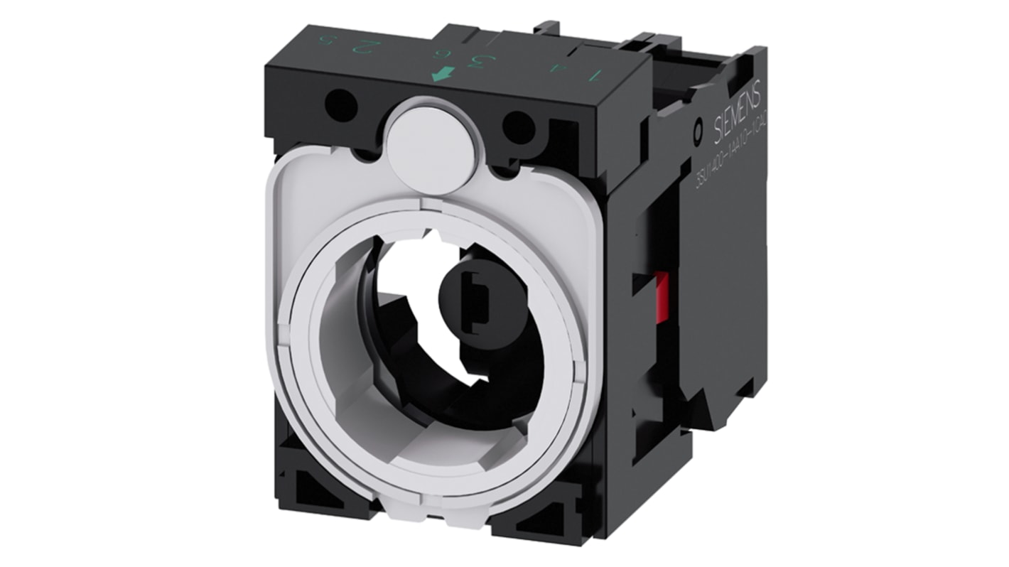 Siemens Lampenfassung, SIRIUS ACT -Serie , LED, 1 Öffner, Schwarz, 6 → 24 V ac/dc, Schraubanschluss, Typ