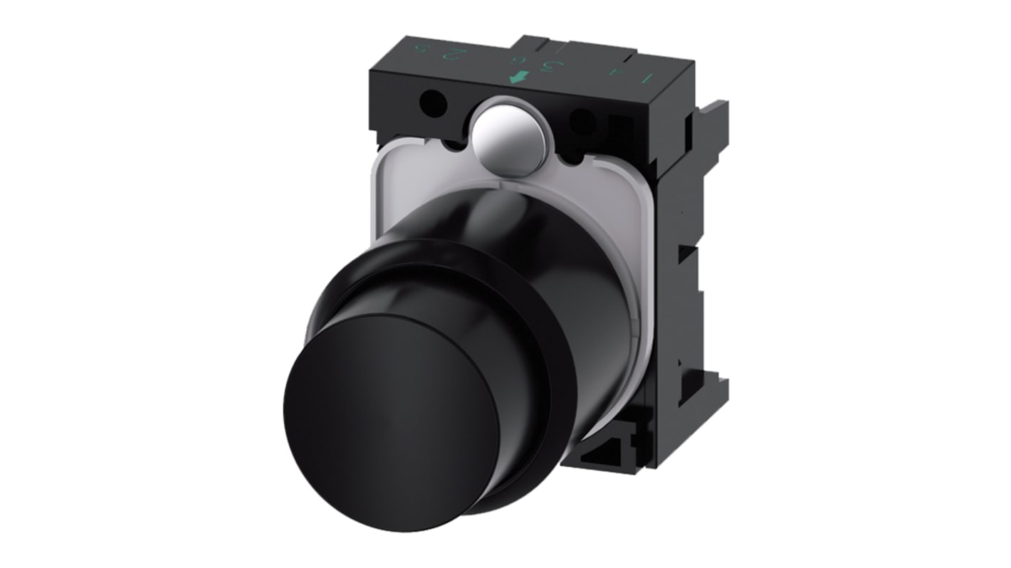 Cabezal de pulsador Siemens serie SIRIUS ACT, Ø 22mm, de color Negro, Momentáneo, IP66, IP67, IP69K