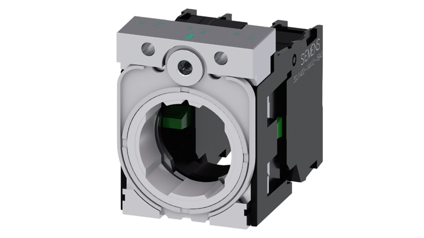 Siemens Kontaktblock und Halter, SIRIUS ACT -Serie , 1 NO 1 NO, 5 → 500 V ac/dc, Schraubanschluss, Typ