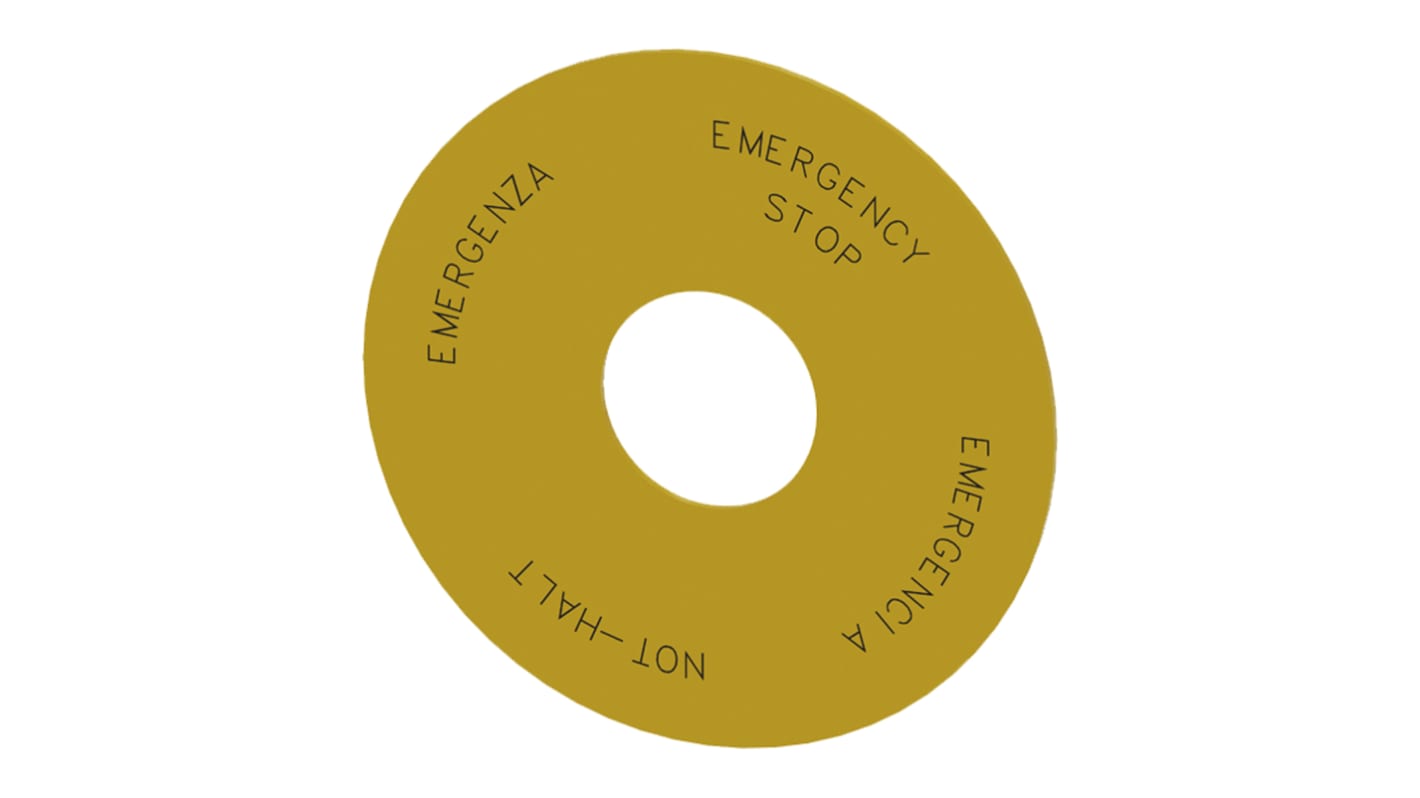 Siemens Round Backing Plate for Use with Emergency Stop Mushroom Push Button, Emergencia - Emergency Stop - Emergenza -