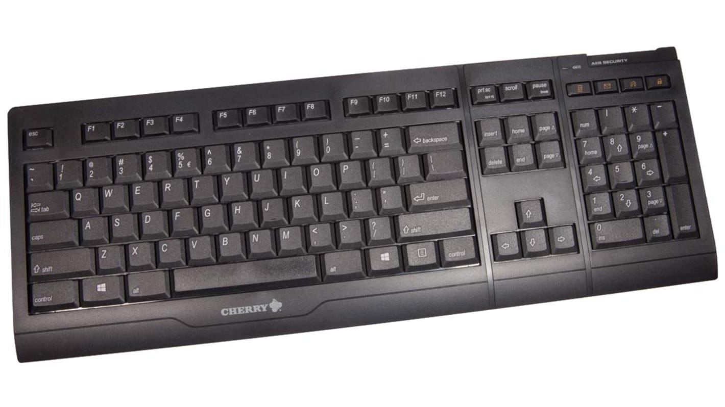 Juego de teclado y ratón Cherry JD-0400EU-2, Negro, Inalámbrico, QWERTY (EE.UU.), Estándar, USB