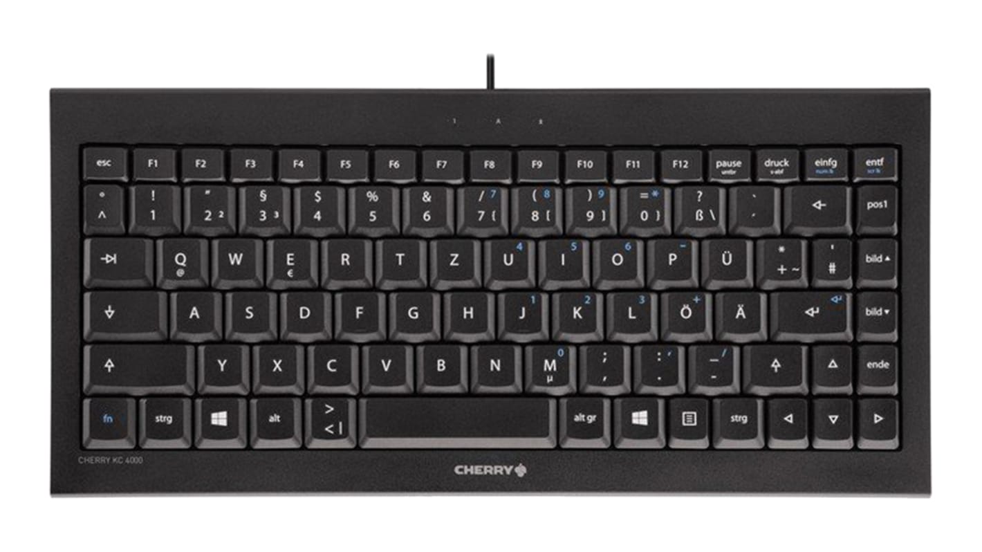 Cherry Tastatur QWERTZ Kabelgebunden Schwarz USB Kompakt, 305 x 146 x 15mm