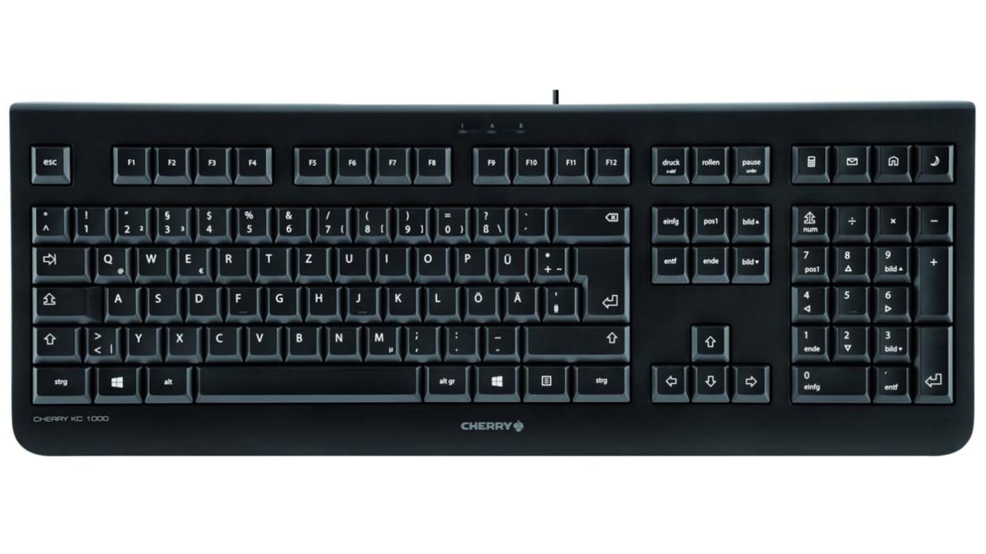 Cherry Wired USB Keyboard, QWERTZ, Black