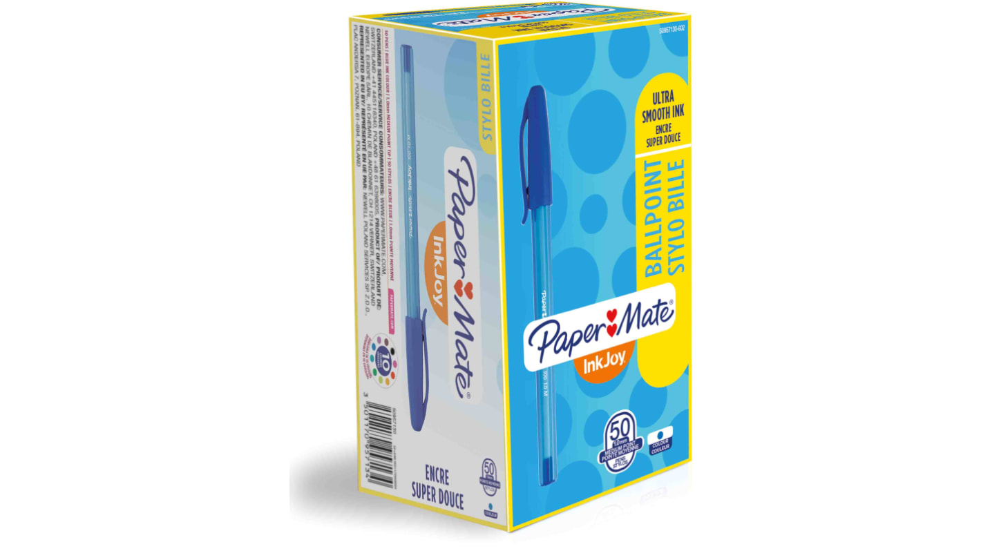 Paper Mate Blue Ball Point Pen, 1.0 mm Tip Size