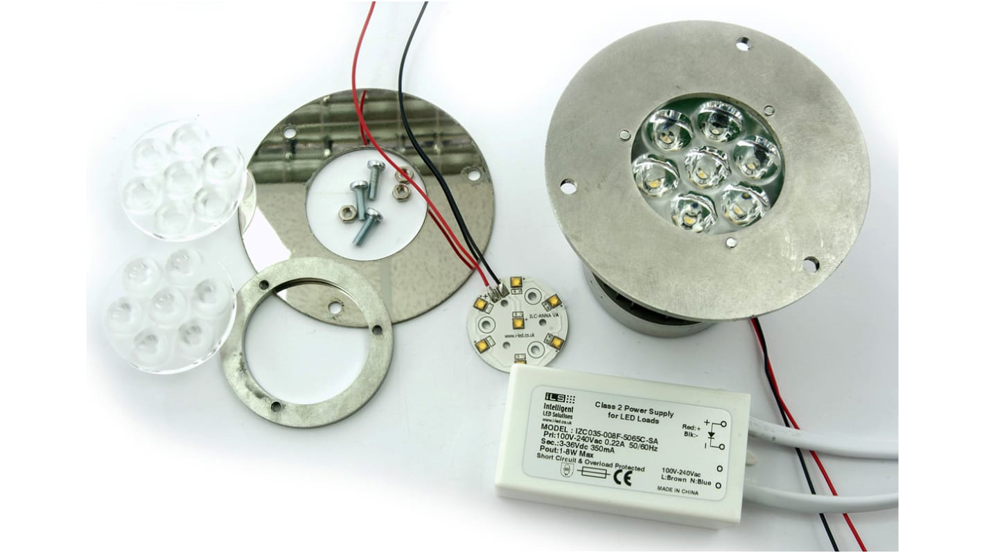 Zestaw oświetleniowy LED, diody: 7, Reflektor, Anna Development Kit, Biały