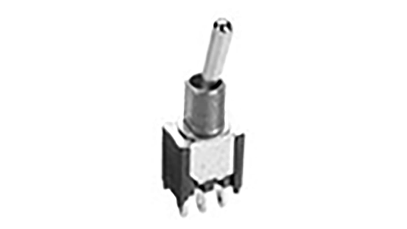 TE Connectivity Toggle Switch, Panel Mount, Latching, SPST, Solder Terminal, 125 V ac, 28 V dc