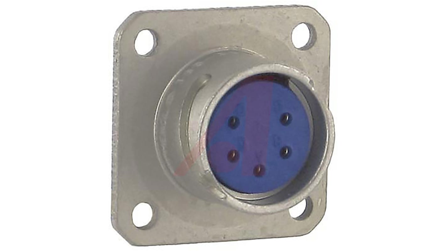 Conector circular Amphenol Industrial Recto serie 165 de 5 vías hembra, Montaje en Panel