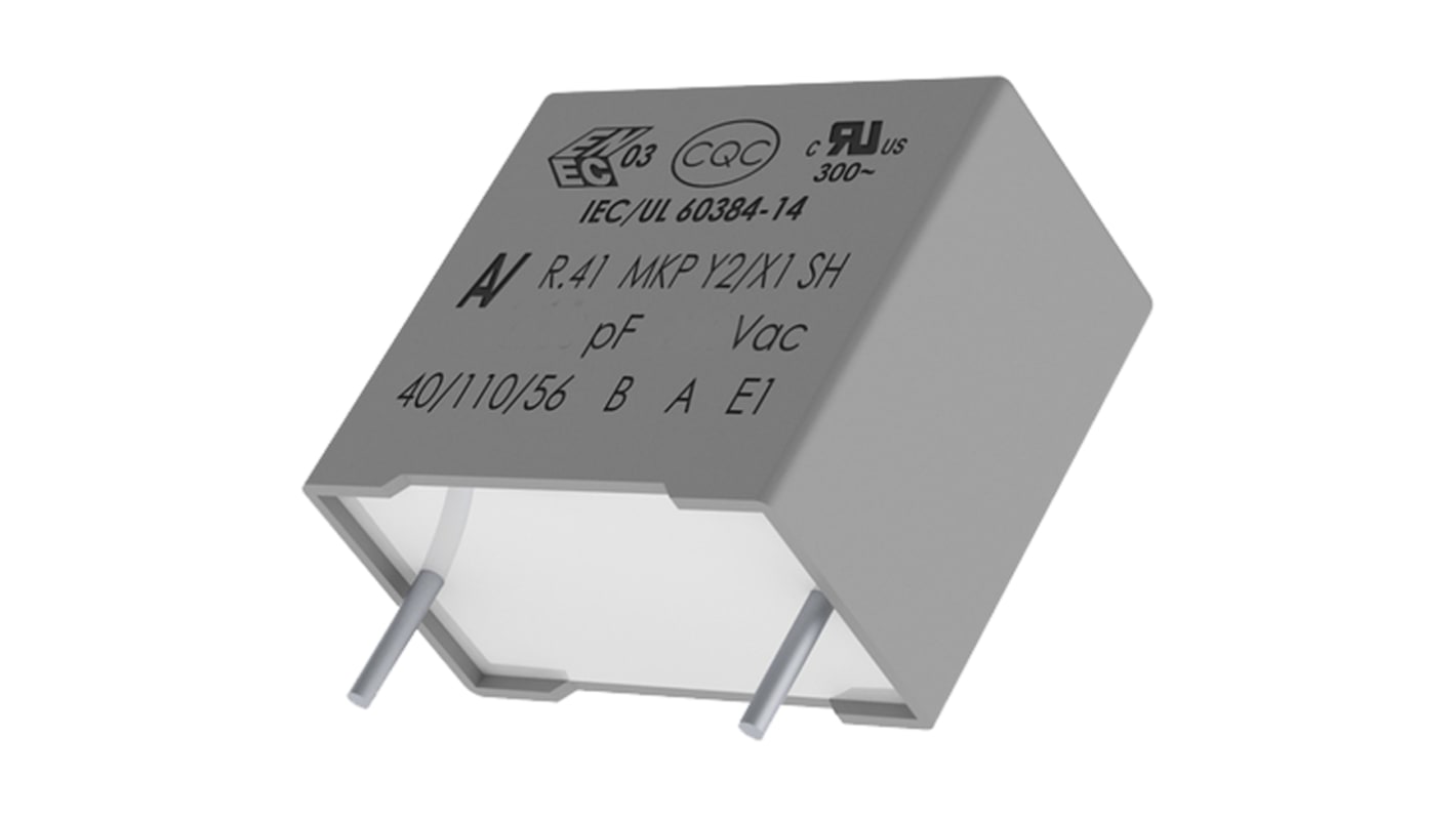 KEMET R41 Metallised Polypropylene Film Capacitor, 1 kV dc, 300 V ac, ±20%, 220nF, Through Hole