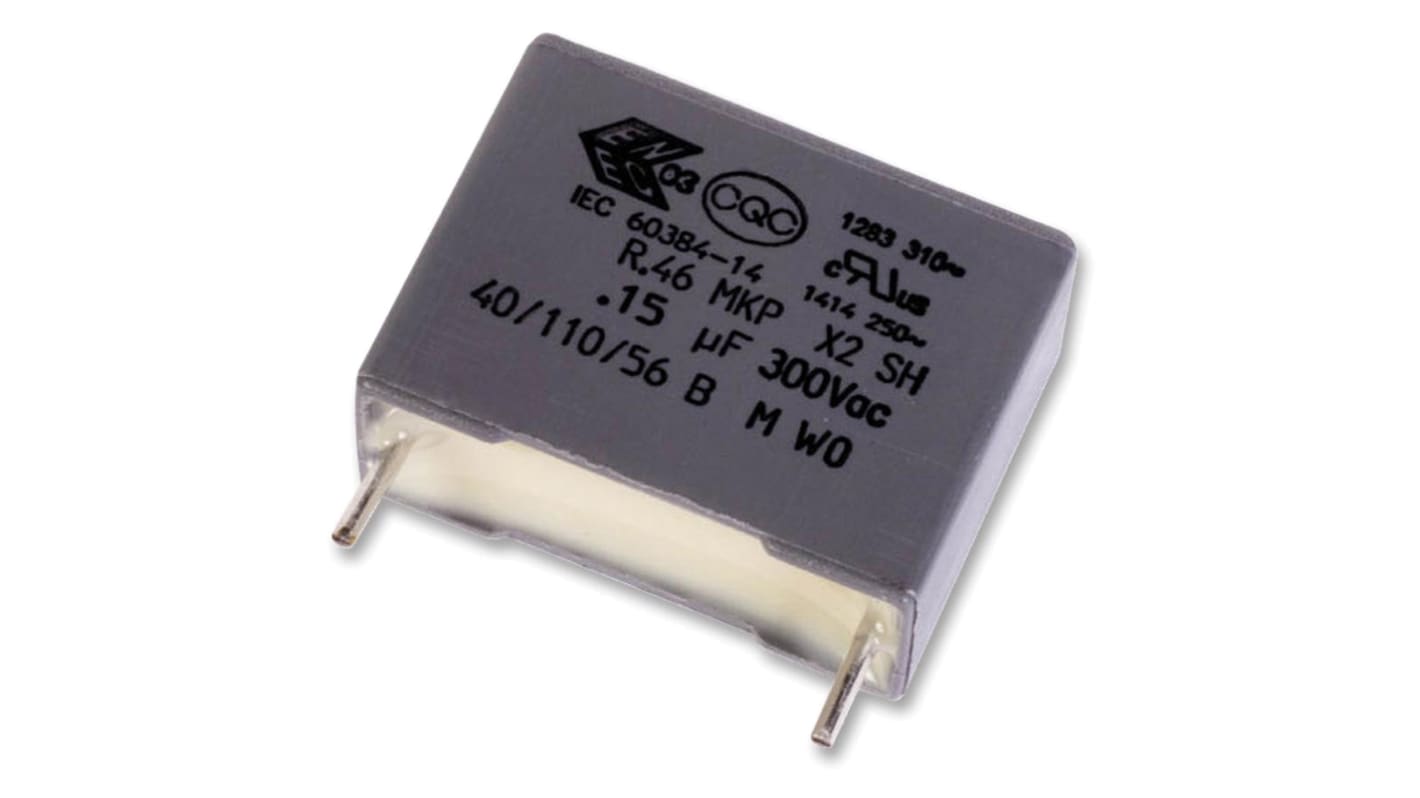 KEMET R46 Metallised Polypropylene Film Capacitor, 310V ac, ±10%, 150nF, Through Hole