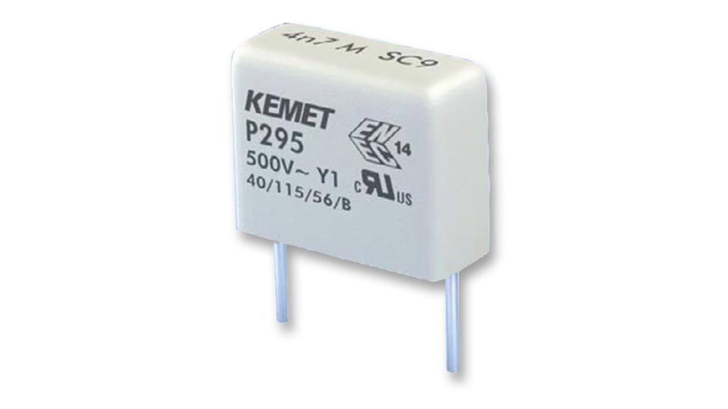 KEMET P295 Paper Capacitor, 500V ac, ±20%, 4.7nF, Through Hole