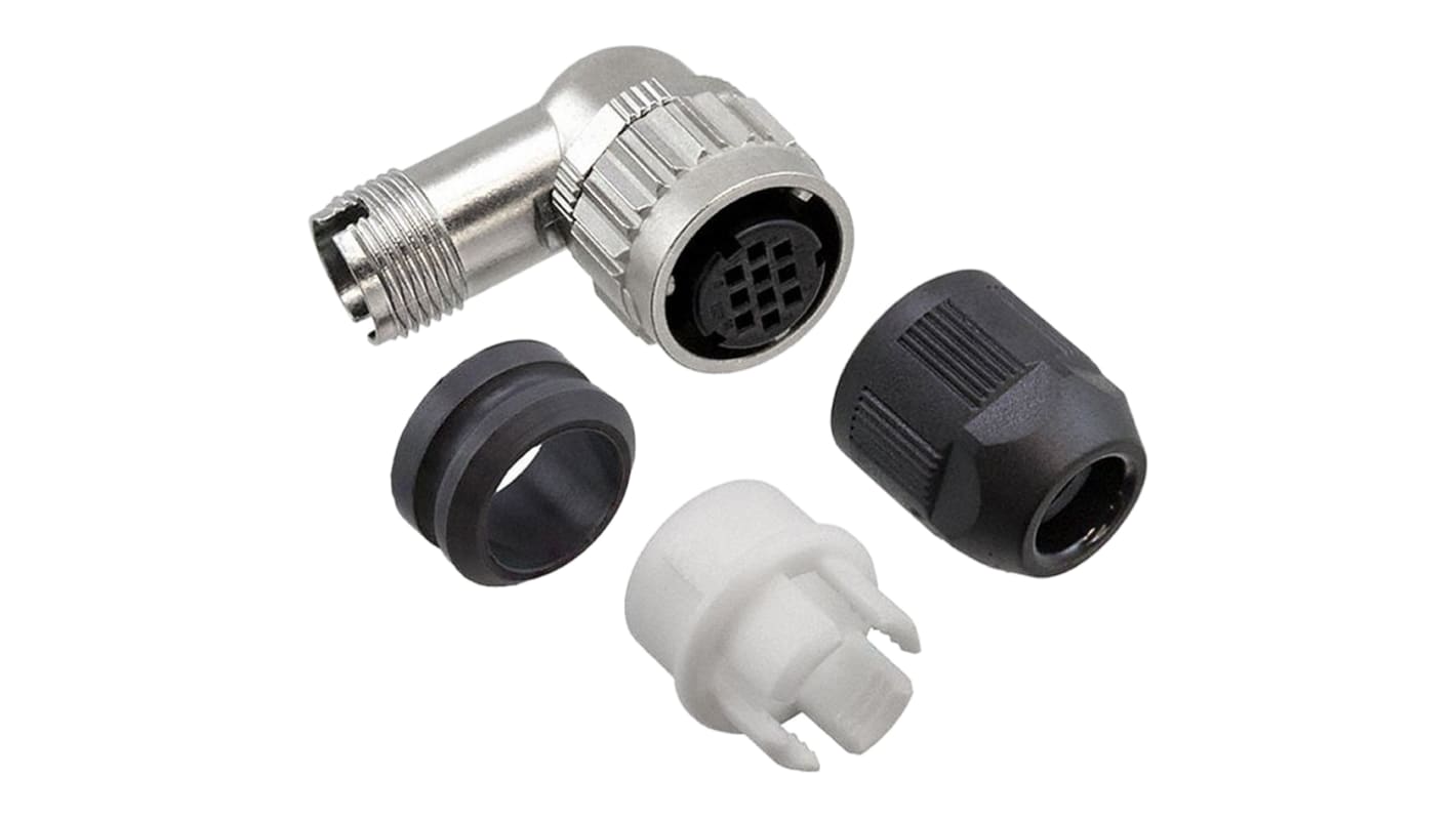 Hirose Connector, 10 Contacts, Cable Mount, Plug, Female, IP67, IP68, HR08D Series