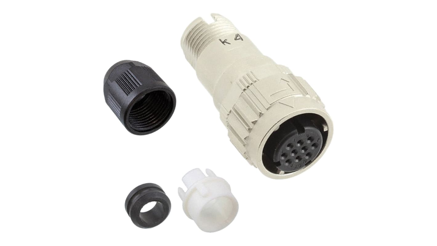 Hirose Connector, 10 Contacts, Cable Mount, Plug, Female, IP67, IP68, HR08D Series