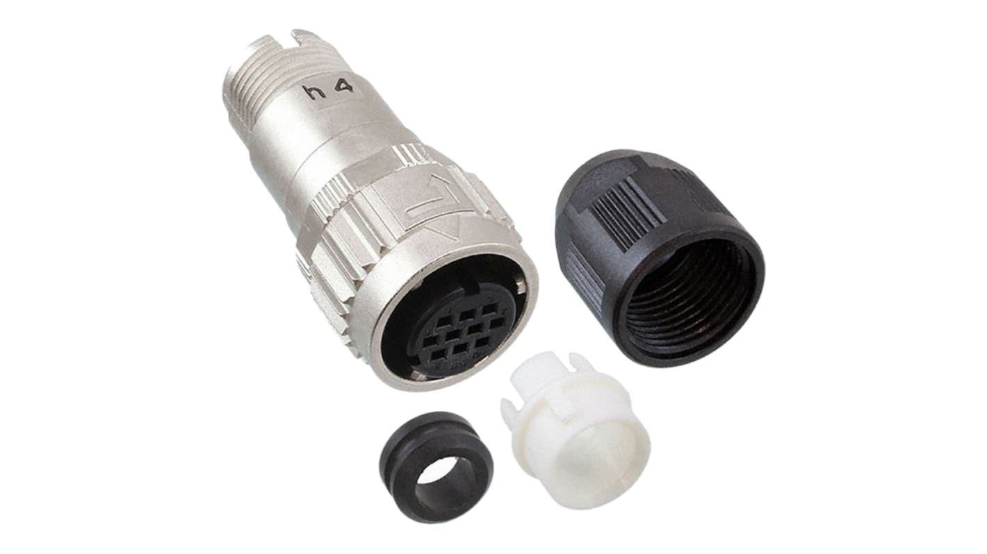 Hirose Connector, 10 Contacts, Cable Mount, Plug, Female, IP67, IP68, HR08D Series