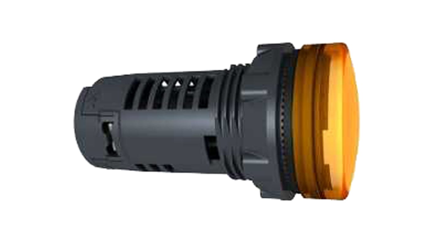 Voyant lumineux complet LED universelle Schneider Electric Orange 24V c.a. / V c.c., Ø découpe 22mm, Montage panneau,